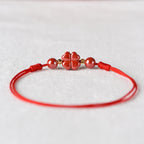Four Leaf Clover Cinnabar Blessing Calm String Bracelet Anklet