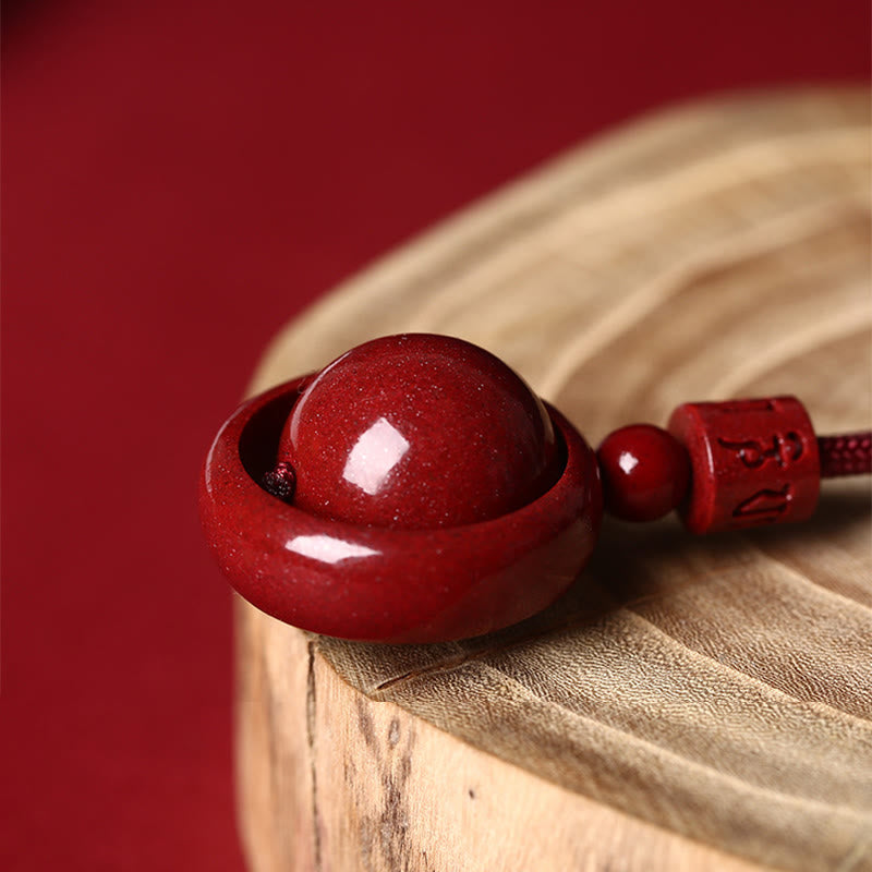 Cinnabar Om Mani Padme Hum PiXiu Blessing Lucky Bead Necklace Pendant