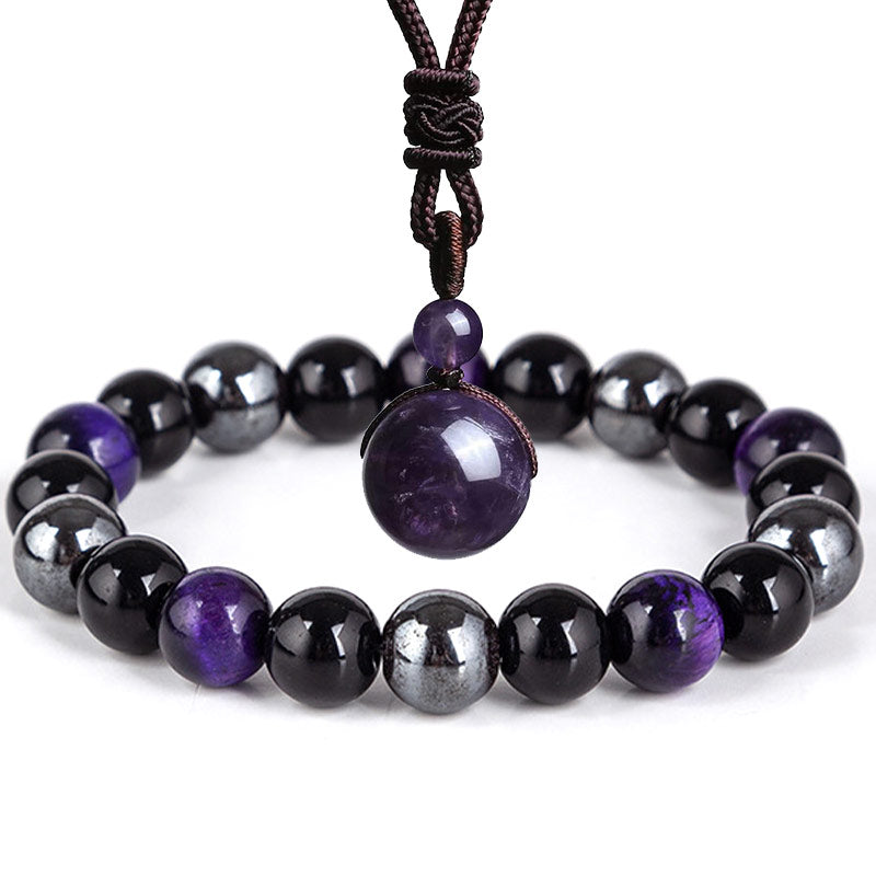 Tibetan Tiger's Eye Bracelet and Necklace Set