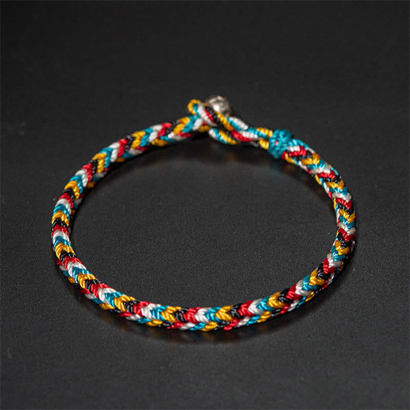 Tibet Handmade Five Colour Thread Protection Braid String Bracelet