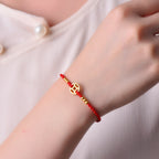 Copper Coin Strength Braided String Bracelet Anklet