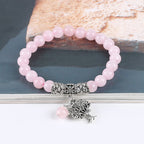 Natural Gemstone Tree of Life Lucky Charm Stretch Bracelet