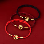 Copper Coin Strength Braided String Bracelet Anklet