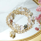 Rose Quartz Elephant Healing Energy Charm Bracelet