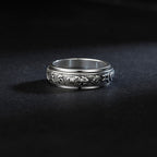Tibetan Om Mani Padme Hum PiXiu Engraved Wealth Luck Rotatable Ring