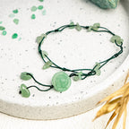 Amethyst Pink Crystal Green Aventurine Rose Inner Peace Healing Anklet