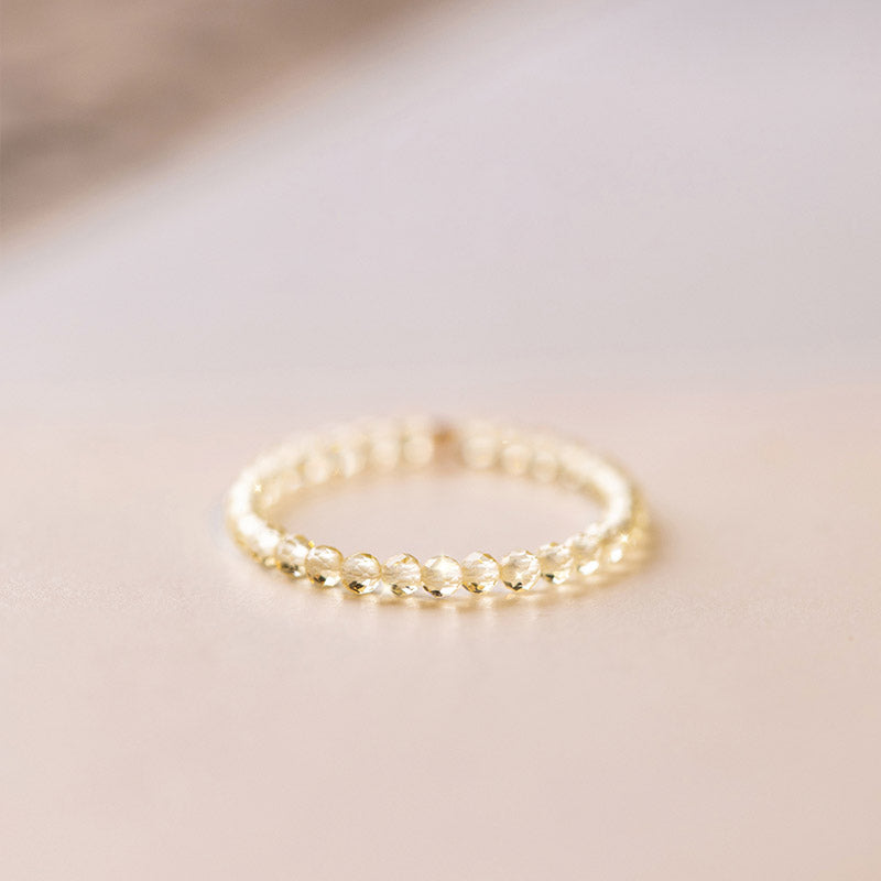 Natural Citrine Happiness Prosperity Ring