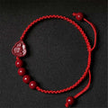 Laughing Buddha Avalokitesvara Cinnabar Blessing String Bracelet