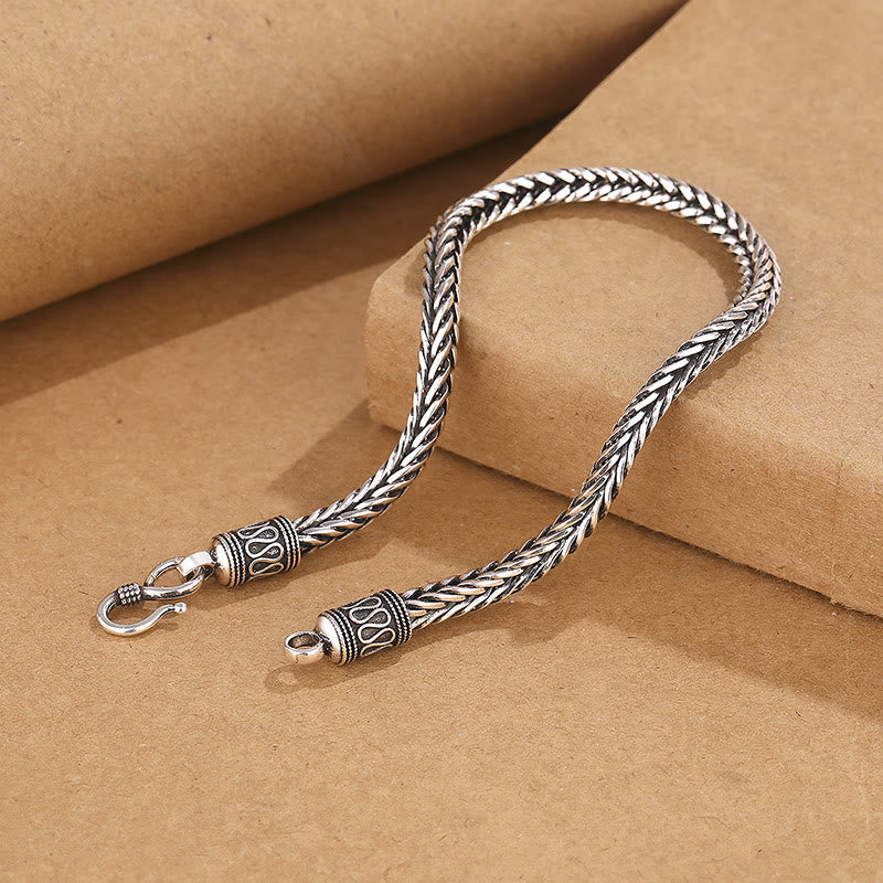 Vintage Dragon Keel Braided Twisted Design Wealth Buckle Bracelet