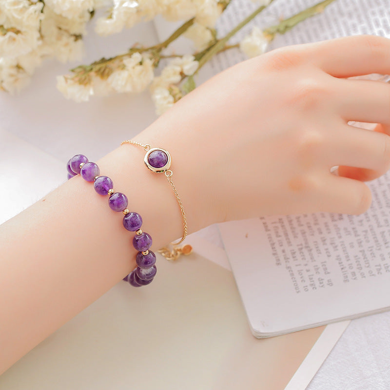 Sunstone Strawberry Quartz Crystal Positive Bracelet