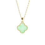 Four Leaf Clover Jade Pattern Luck Necklace Pendant
