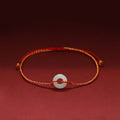 Round Peace Buckle Jade Luck Abundance Braided Bracelet Anklet