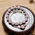 Sunstone Strawberry Quartz Crystal Positive Bracelet