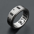 Bagua Yin Yang Titanium Steel Balance Rotatable Ring