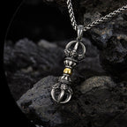 Tibetan Dorje Vajra Design Wealth Necklace Pendant