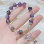 Natural Amethyst Crystal Spiritual Butterfly Charm Bracelet
