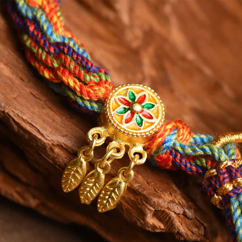 Tibetan Om Mani Padme Hum Dreamcatcher Luck Colourful Reincarnation Knot String Bracelet