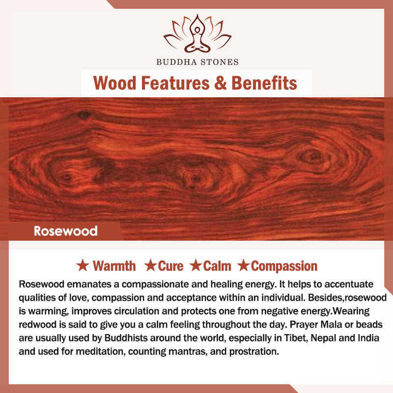 Tibetan Rosewood Lotus Mala Protection Calm Necklace Bracelet