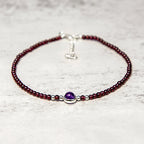 Garnet Amethyst Purification Calm Anklet