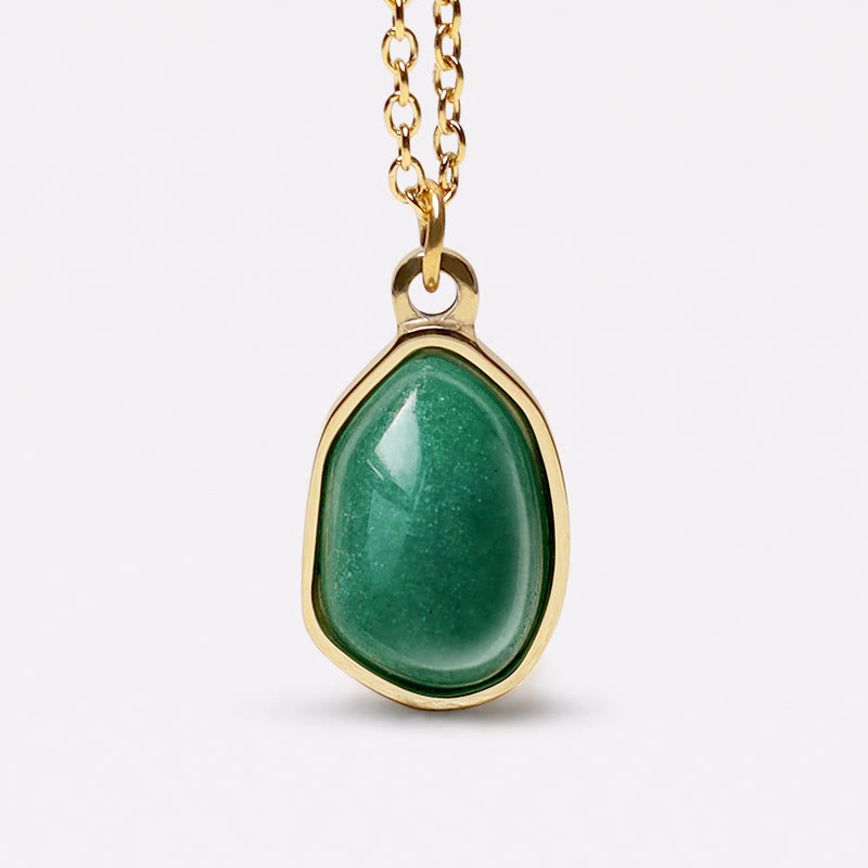 Natural Green Aventurine Amethyst Rose Quartz Blessing Necklace Pendant