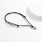 Round Turquoise Stone Protection Strength Necklace Pendant