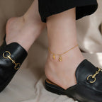 18k Gold Plated Copper Lucky Gourd Design Wealth Buckle Anklet
