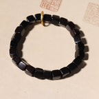 Tibetan Ebony Wood Square Beads Peace Calm Bracelet