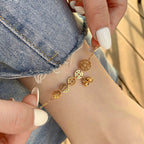 Copper Coins Bell Charm Titanium Steel Strengthen Anklet
