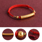 Handmade Alloy Heart Sutra Protection Strength Rope Bracelet Anklet