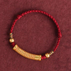 Handmade Alloy Heart Sutra Protection Strength Rope Bracelet Anklet