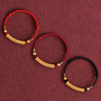 Handmade Alloy Heart Sutra Protection Strength Rope Bracelet Anklet