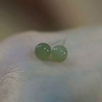 Round Jade Beaded Luck Stud Earrings