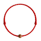 Natural Peach Wood Bead Ward Off Evil Spirits Braided Bracelet