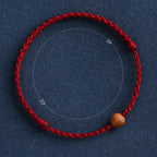 Natural Peach Wood Bead Ward Off Evil Spirits Braided Bracelet