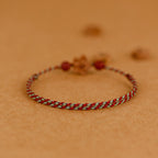 Peach Wood Small Peach Blossom Cinnabar Wealth String Bracelet Anklet