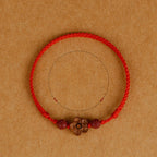 Peach Wood Small Peach Blossom Cinnabar Wealth String Bracelet Anklet