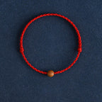 Natural Peach Wood Bead Ward Off Evil Spirits Braided Bracelet