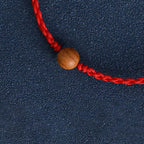 Natural Peach Wood Bead Ward Off Evil Spirits Braided Bracelet