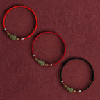 Natural Hetian Jade Gourd Protection Luck Braided Bracelet Anklet