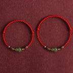 Natural Hetian Jade Gourd Protection Luck Braided Bracelet Anklet