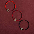 Natural Hetian Jade Peace Buckle Protection Luck Braided Bracelet Anklet