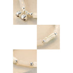 925 Sterling Silver Natural White Jade Bamboo Bell Charm Luck Happiness Bracelet