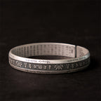 Om Mani Padme Hum Heart Sutra Mantra Lotus Peace Meditation Cuff Bracelet Bangle