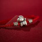 Year of the Horse 999 Sterling Silver String Braided Protection Bracelet
