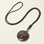 Black Obsidian Taoism Five Sacred Mountains Nine-Character Mantra Carved Purification Yin Yang Necklace Pendant