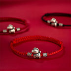 Year of the Horse 999 Sterling Silver String Braided Protection Bracelet