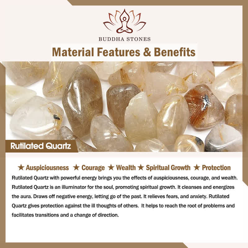 Natural Golden Rutilated Quartz Auspiciousness Protection Bracelet