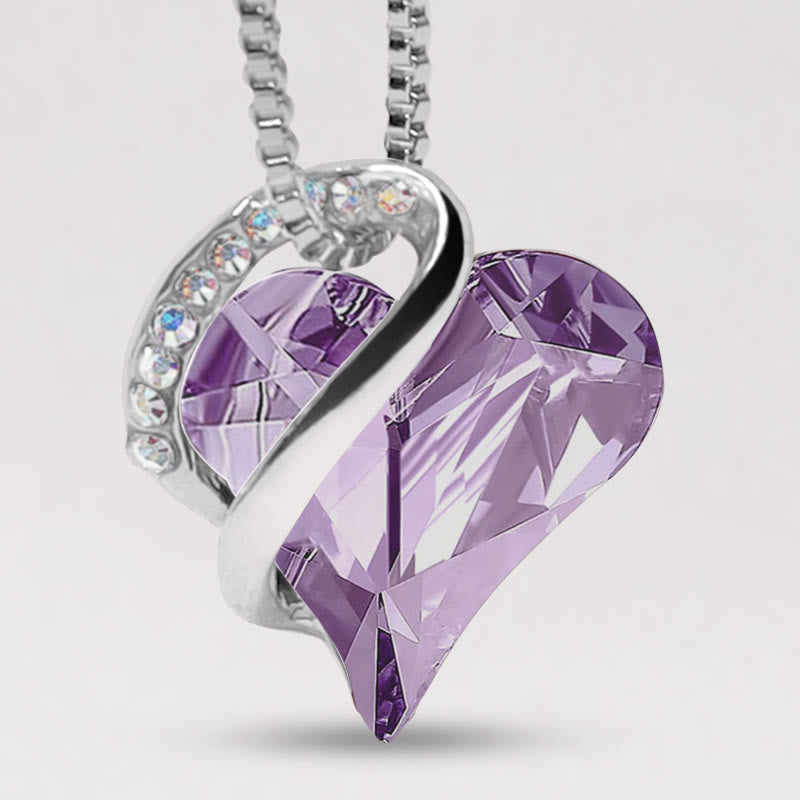 Love Heart Birthstone Healing Energy Necklace Pendant
