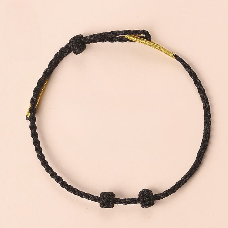 Handmade Braided Red String 3mm Jade Beads Protection Adjustable DIY Bracelet