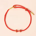 Handmade Braided Red String 3mm Jade Beads Protection Adjustable DIY Bracelet